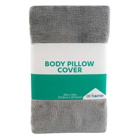 Grey Plush Body Pillow Cover, Polyester