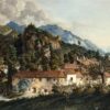 Art Print: A Village in a Mountainous Landscape by Giosafatto Alfieri: 18x12in
