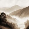 Art Print: Mountain Landscape I by Lana Kristiansen: 18x12in