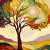 Art Print: Landscape with Oak Tree by Avril Anouilh: 18x12in