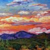 Art Print: Southwest Sunset Over Desert Landscape by Julie Pace Hoff: 12x12in