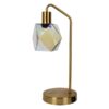 Metal Task Lamp With Usb And Iredescent Geo Shade, 19", Metallic