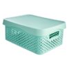 Real Simple Green Storage Bin With Lid, Medium, Plastic
