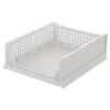 Real Simple Plastic Collapsible Short Stacking Closet Bin, Small, White