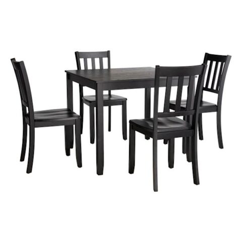 Uptown 5-Piece Wooden Dining Set, Black